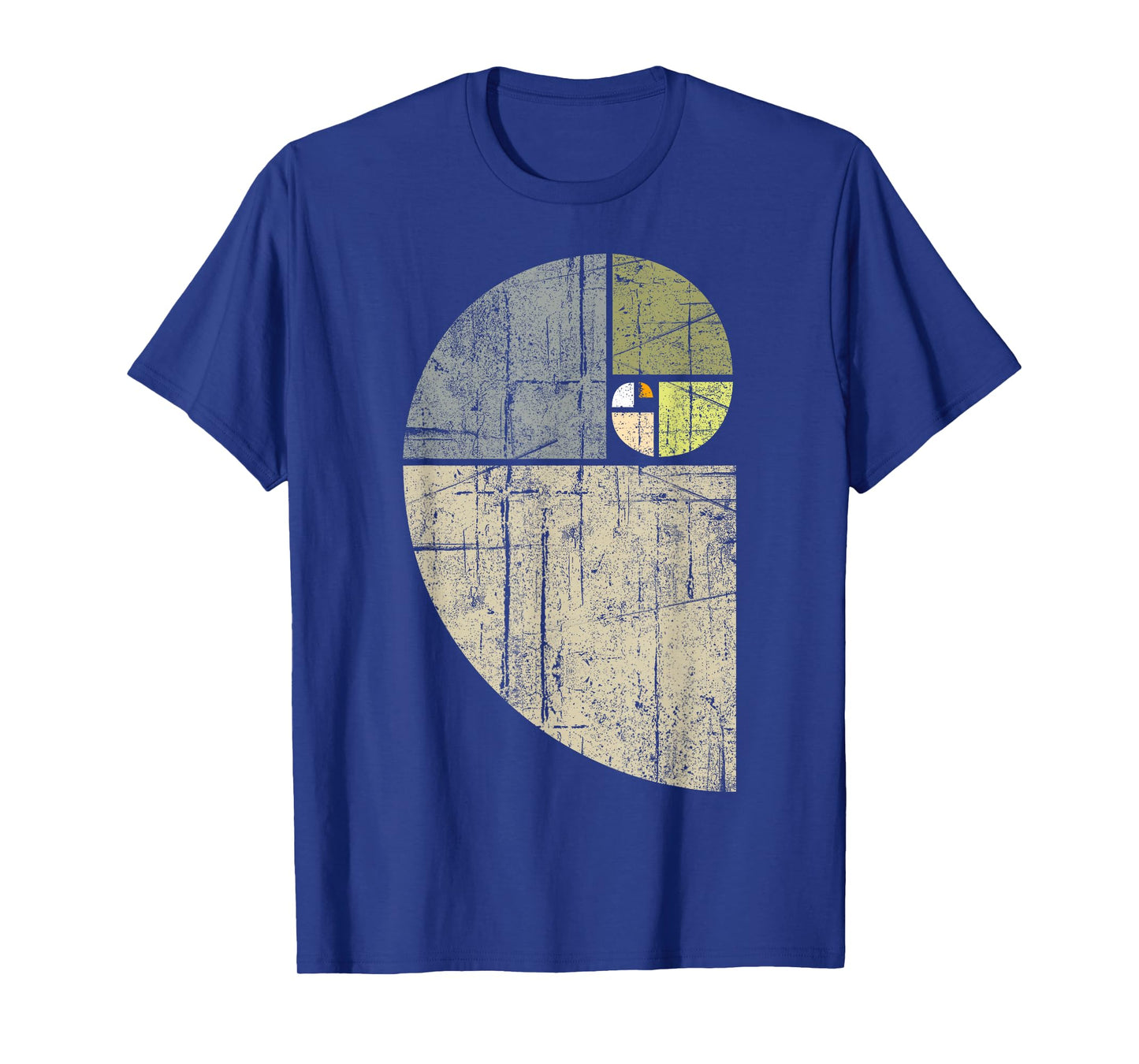 Fibonacci Spiral Distressed Geometric Sequence Vintage Art T-Shirt