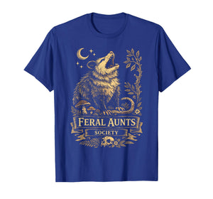 Feral Aunts Society Funny Opossum Folklore Vintage Graphic T-Shirt