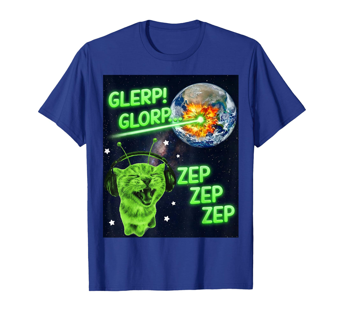 Y2K Glerp Glorp Zep Cat Silly Alien Meme Cat Meme Brainrot T-Shirt