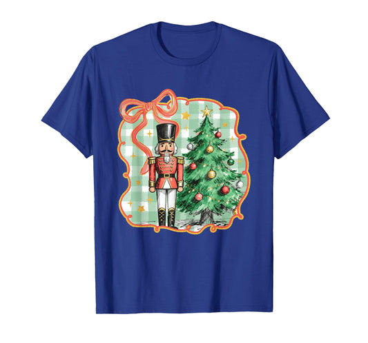 Preppy Nutcracker Christmas Tree Coquette Bow Xmas Holiday T-Shirt