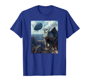 Dinosaur Selfie Meteorite Men Women Humor Animal Funny Dino T-Shirt