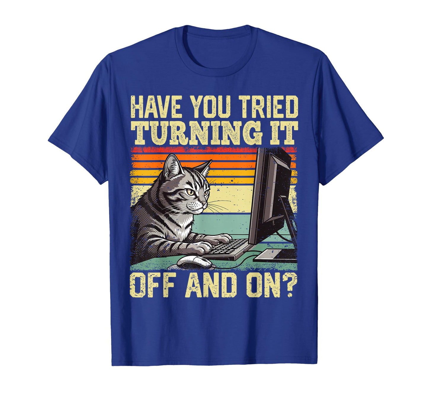 Cat Tech Engineer Support Humor Tech Computer IT Guy T-Shirt