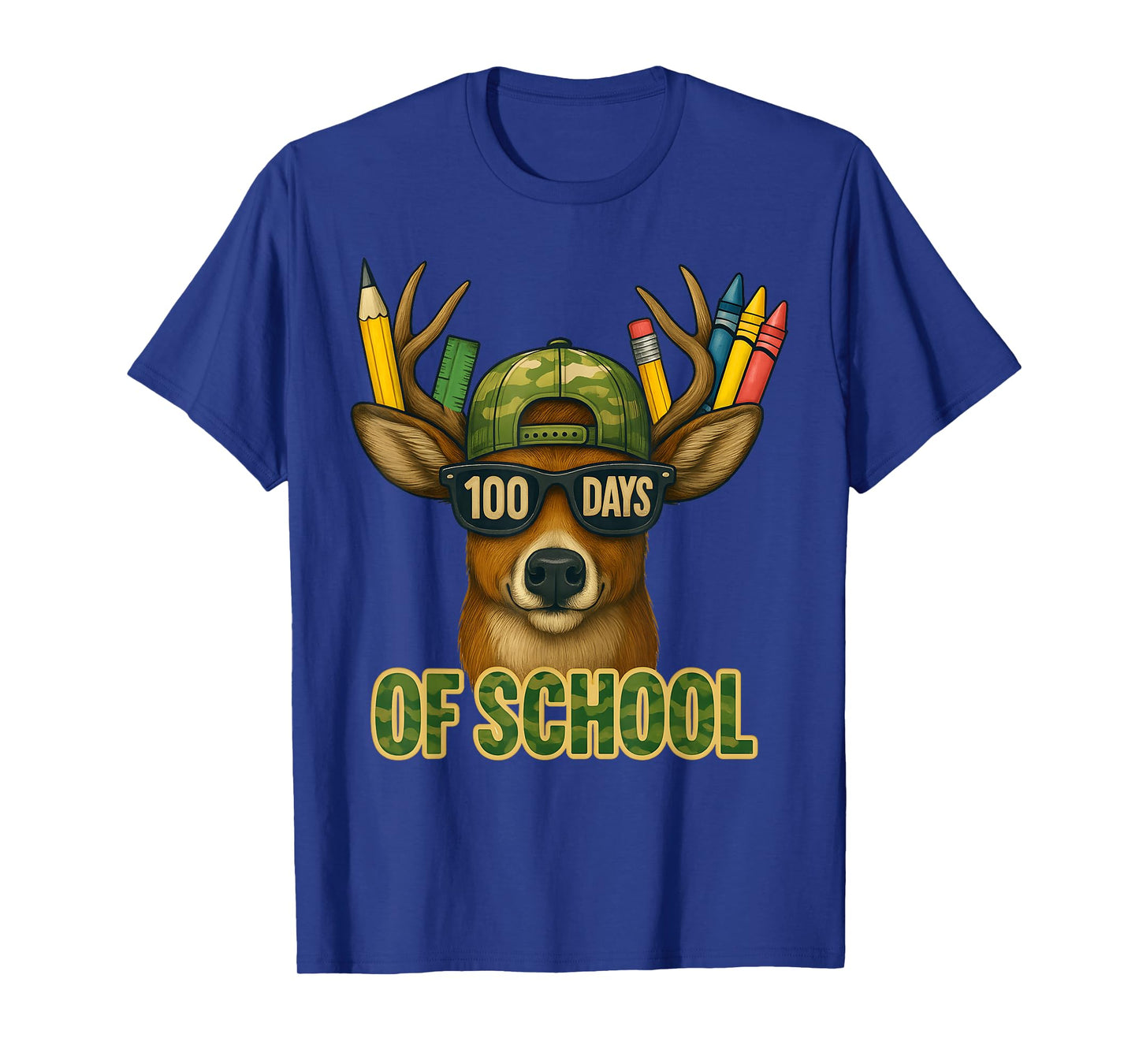 100 Days of School Deer Hunting Deer Camo Hunter T-Shirt