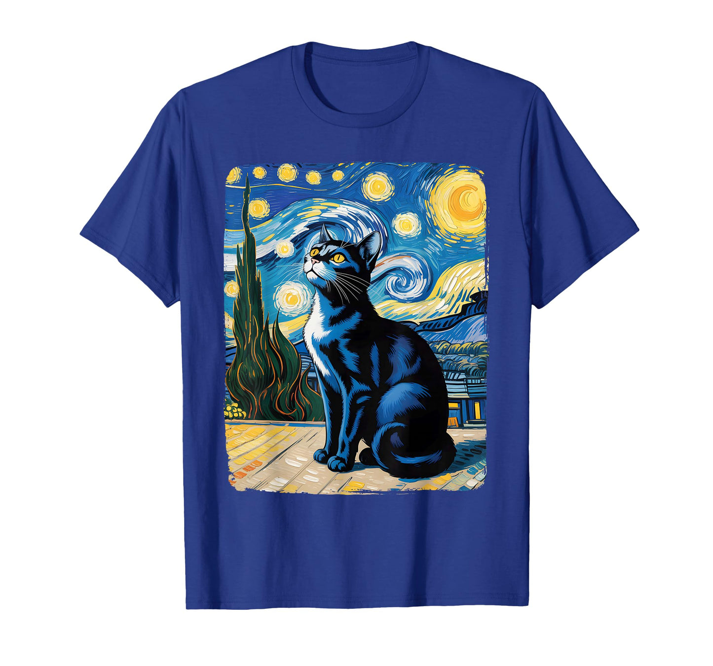 Cat Lover Starry Night Van Gogh Meme for Cat Cat Mom Cat Dad T-Shirt