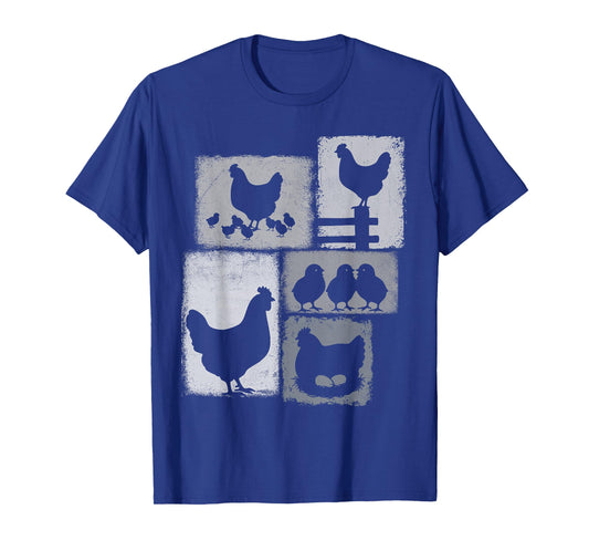 Chicken Vintage Collage Chickens Lover Farmer T-Shirt