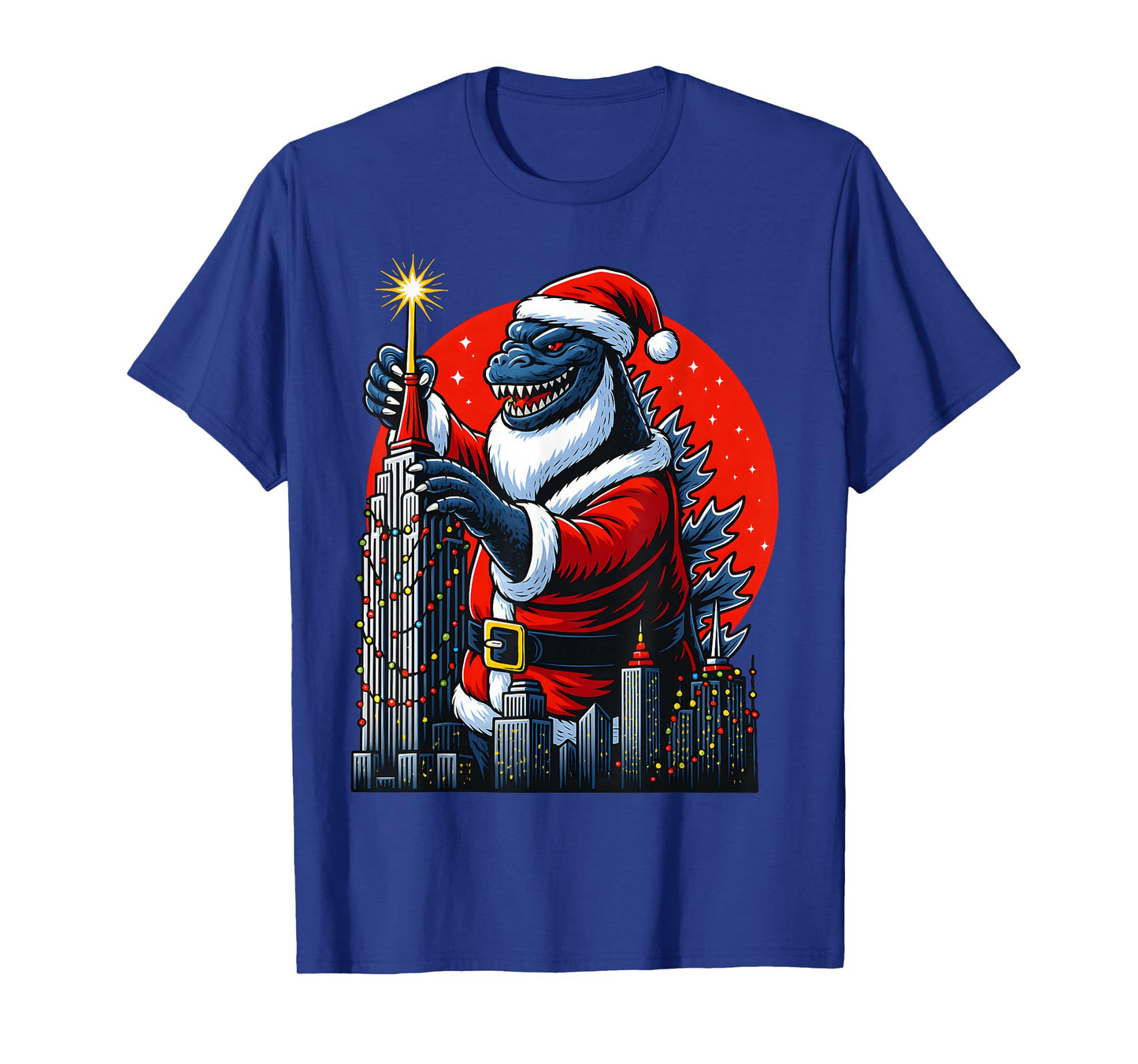 Funny Christmas Monster Santazilla Holiday Dinosaur for Kids T-Shirt