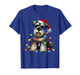 Christmas Schnauzer Dog Santa Hat Xmas Light Holiday Mom Dad T-Shirt