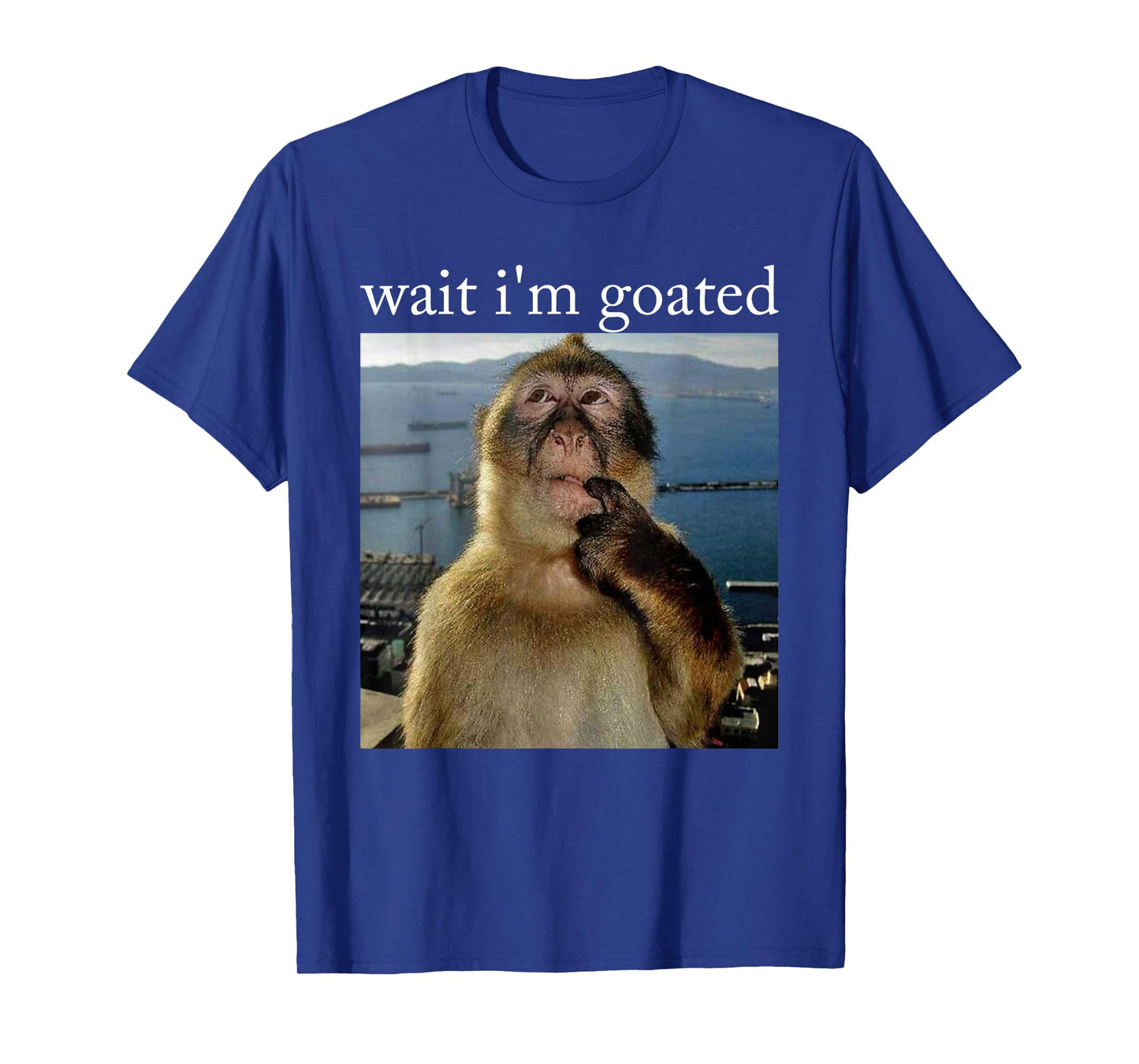Wait I'm Goated Funny Thinking Monkey Meme Brainrot Gifts T-Shirt