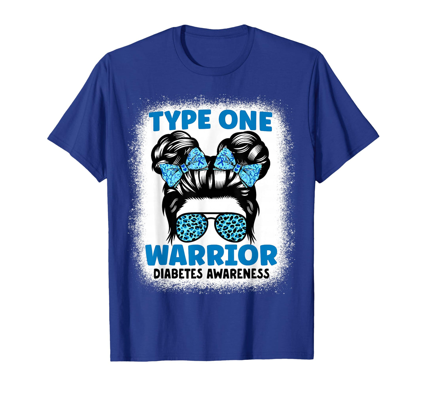 Type One Diabetes Awareness Messy Bun T1D Diabetic Women T-Shirt