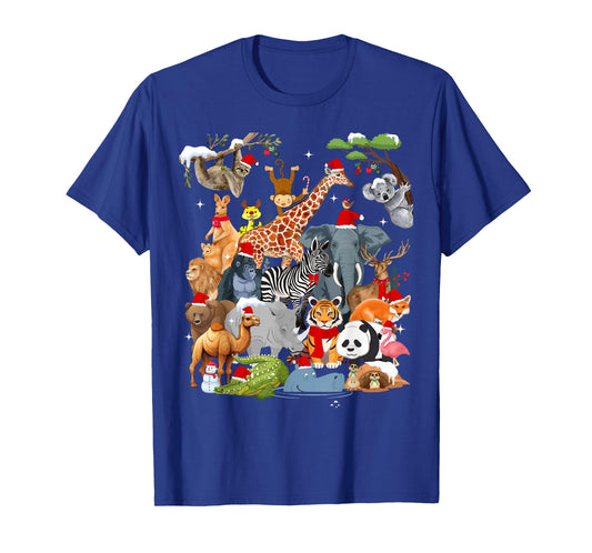 Men Women Kids Wildlife Zoo Day Christmas Party 22 Animals T-Shirt