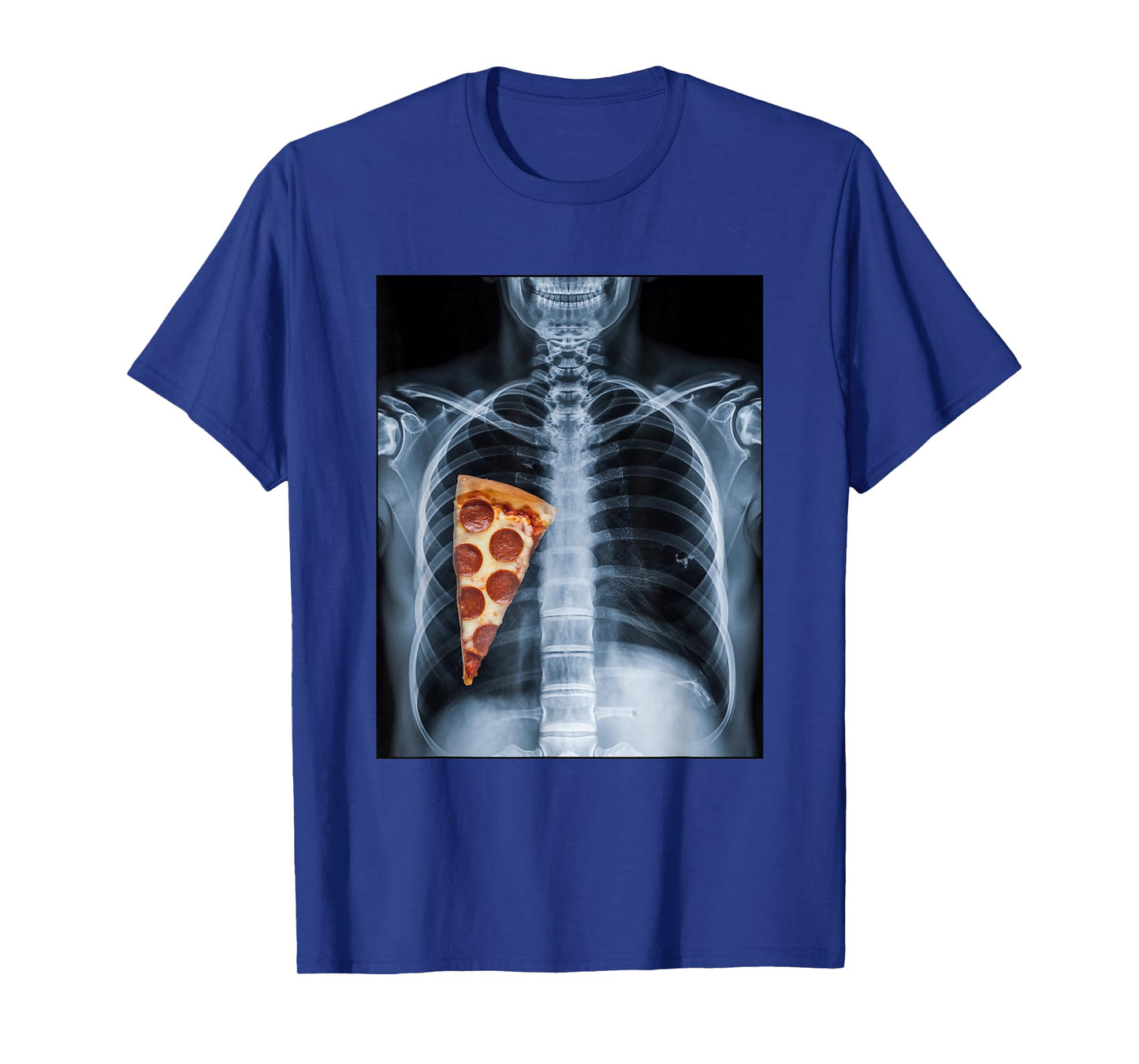 Rib Cage X-Ray Pizza Slice Funny Food Humor Anatomy T-Shirt