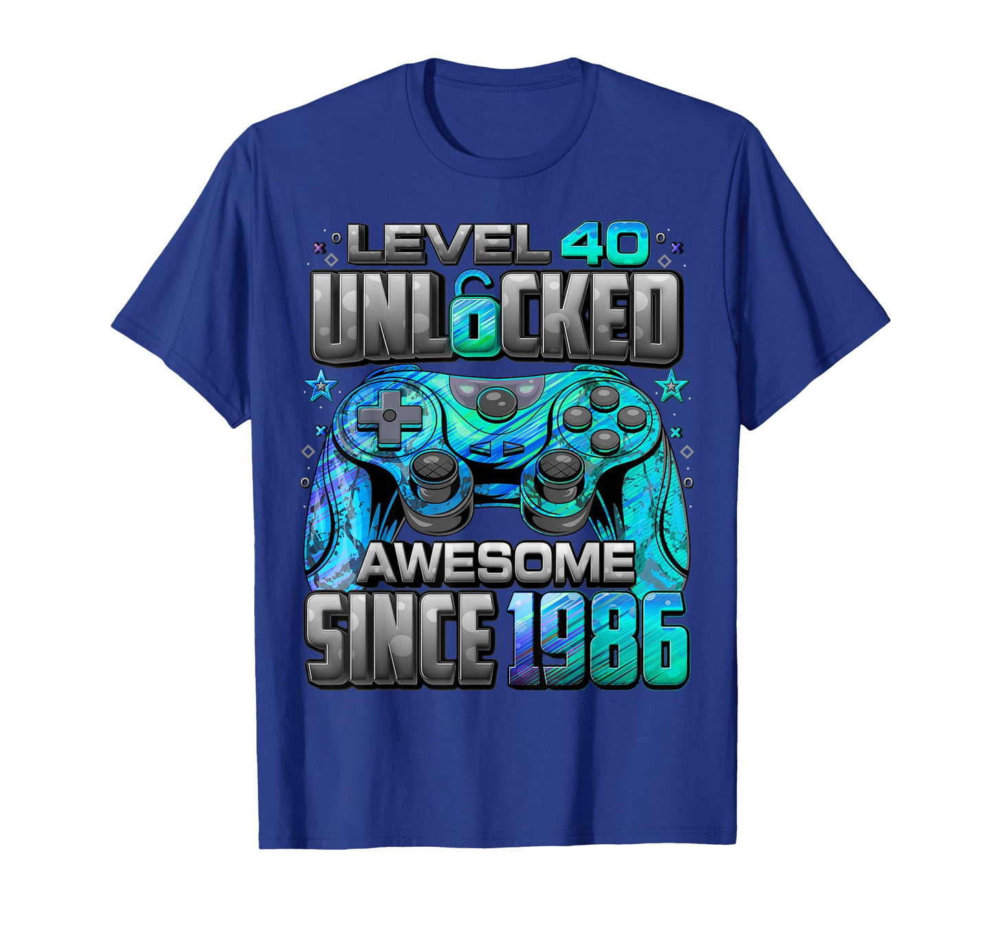 Level 40 Unlocked Awesome Since 1986 40th Birthday Gaming T-Shirt