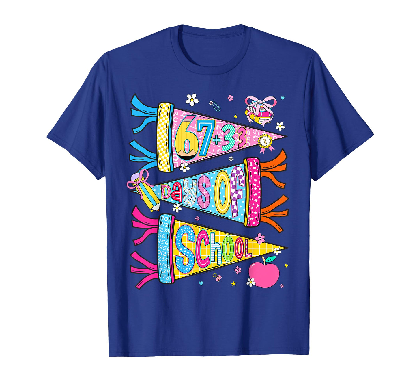 67+33 Days of School Happy 100th of School Kids Boys Girls T-Shirt
