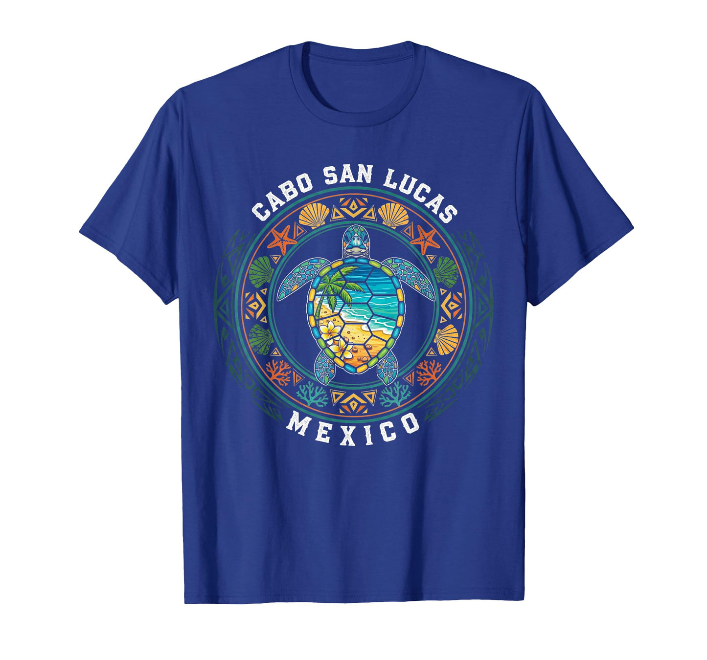 Cabo San Lucas Mexico Sea Turtle Tribal Beach Tropical Ocean T-Shirt