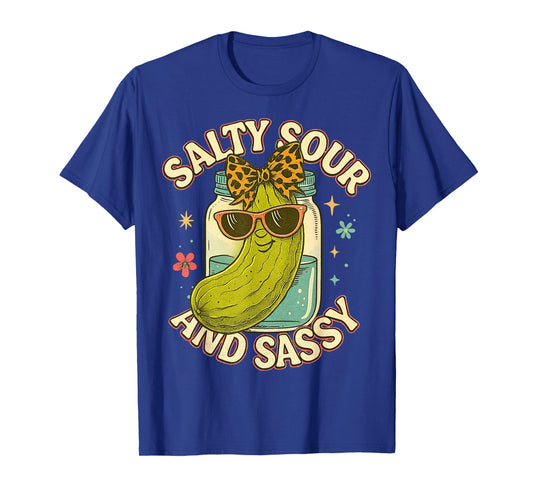 Salty Sour and Sassy Funny Pickle Retro Aesthetic T-Shirt