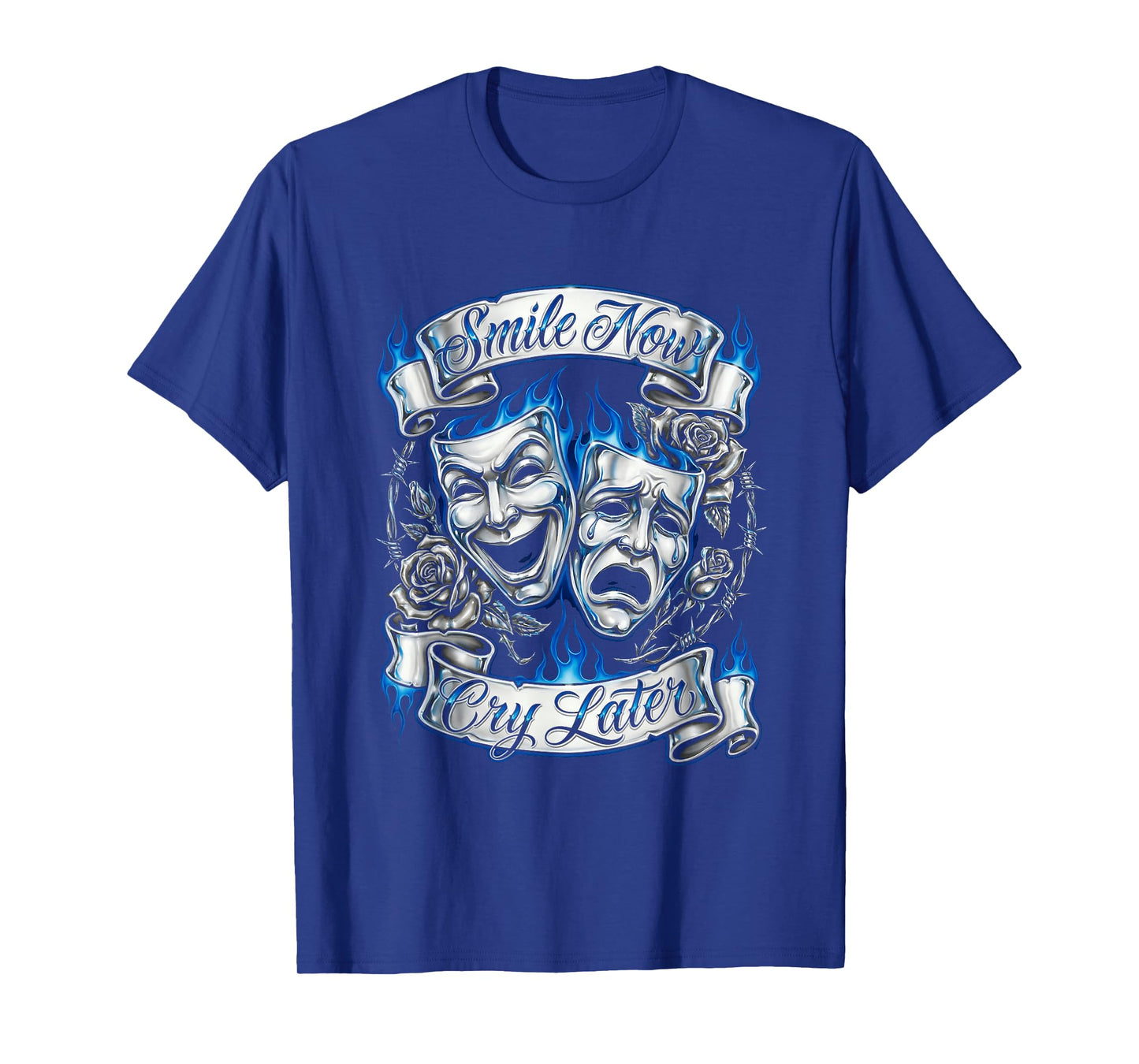 Smile Now Cry Later Chicano Masks Lowrider Art T-Shirt