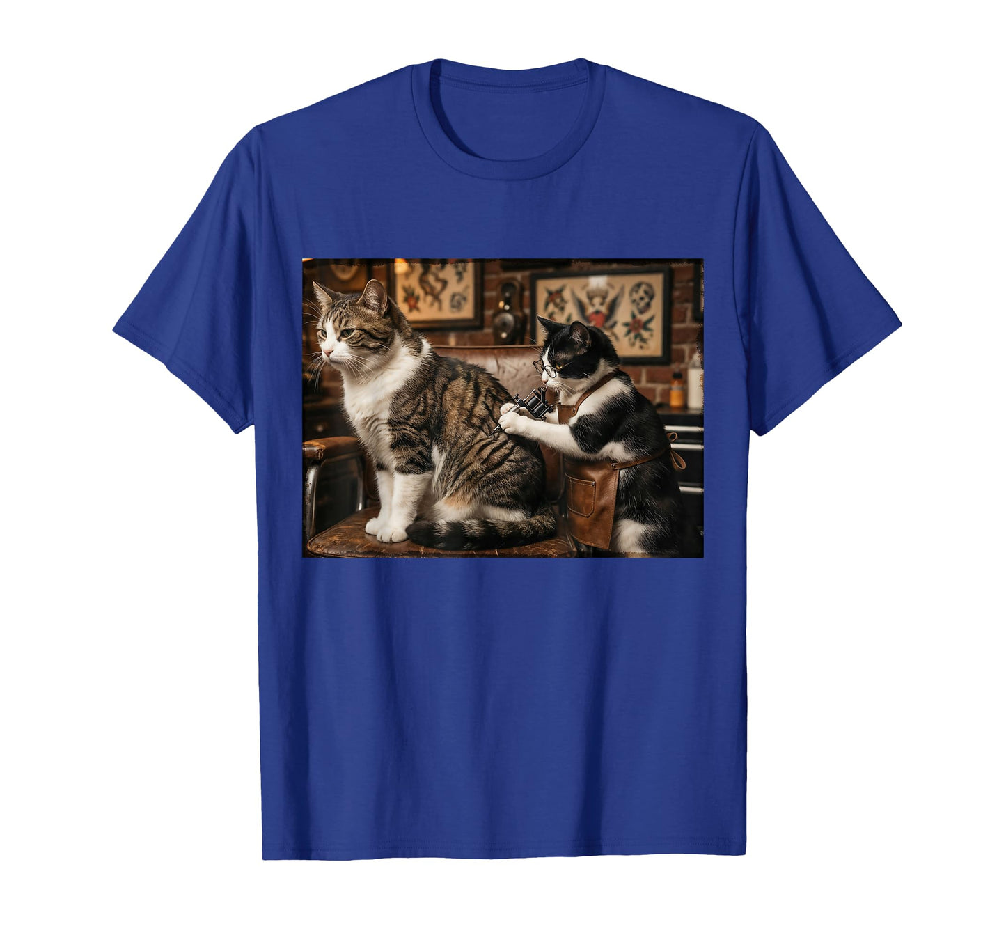 Cat Tattooing Cat Funny Meme Inked Kitty Humor Tattoo Artist T-Shirt