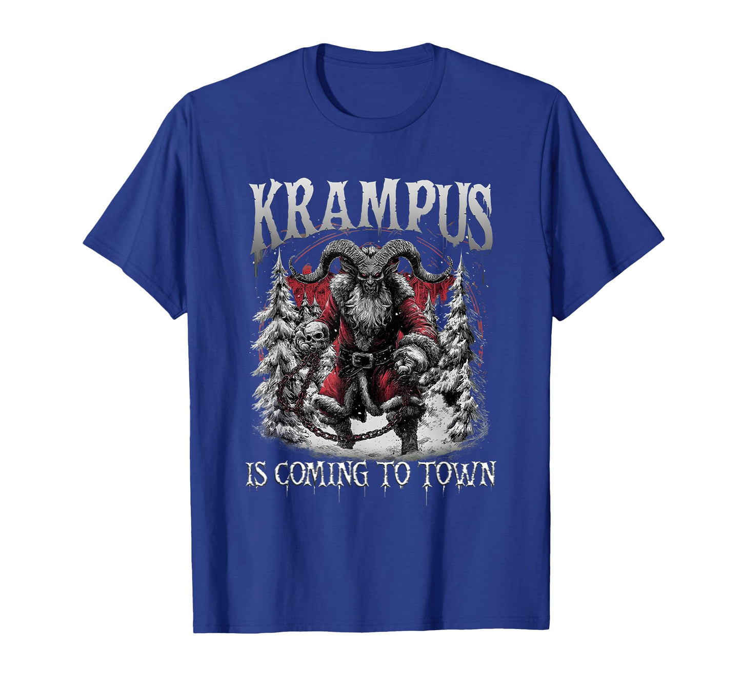 Horror Funny Krampus is Coming to Town Dark Humor Christmas T-Shirt