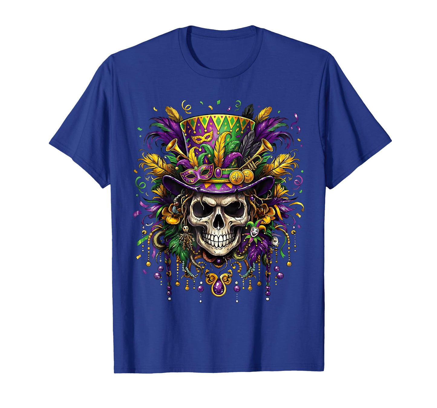 Skull Mardi Gras Men Women Kids Carnival New Orleans Parade T-Shirt