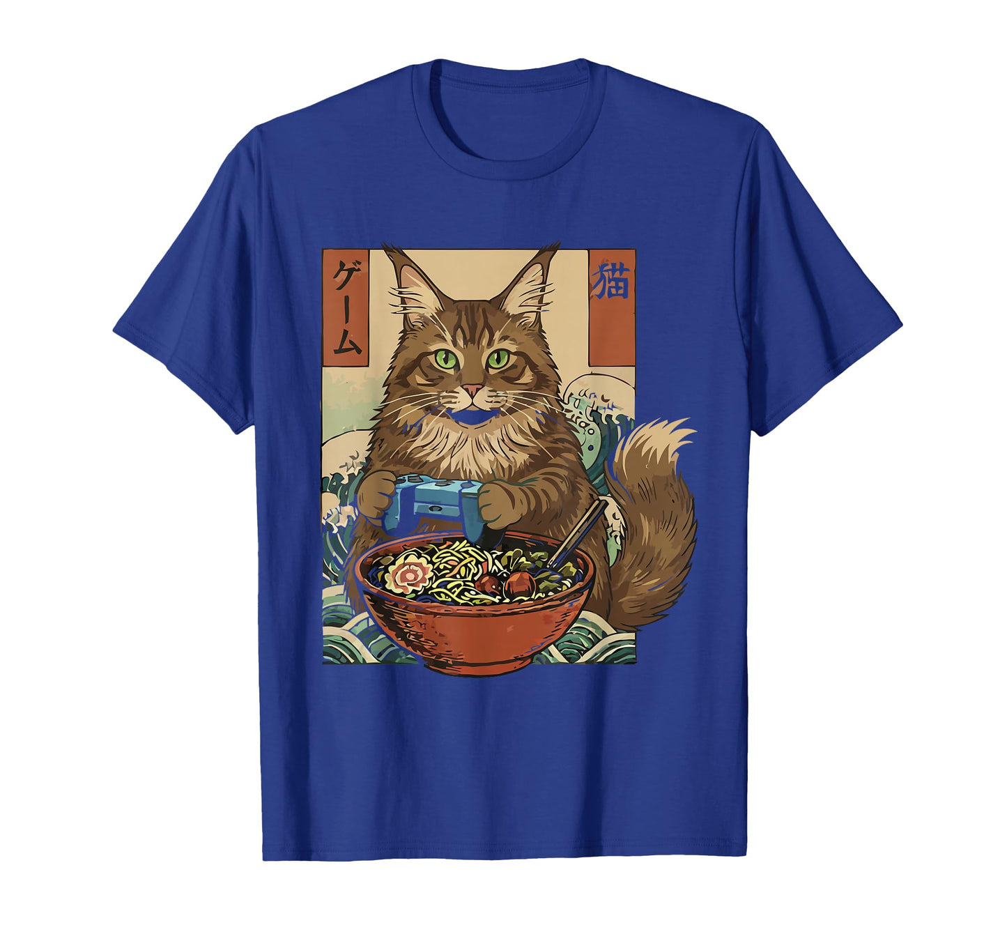 Cute Kawaii Gamer Cat Funny Ramen Retro Japanese Cat Gaming T-Shirt