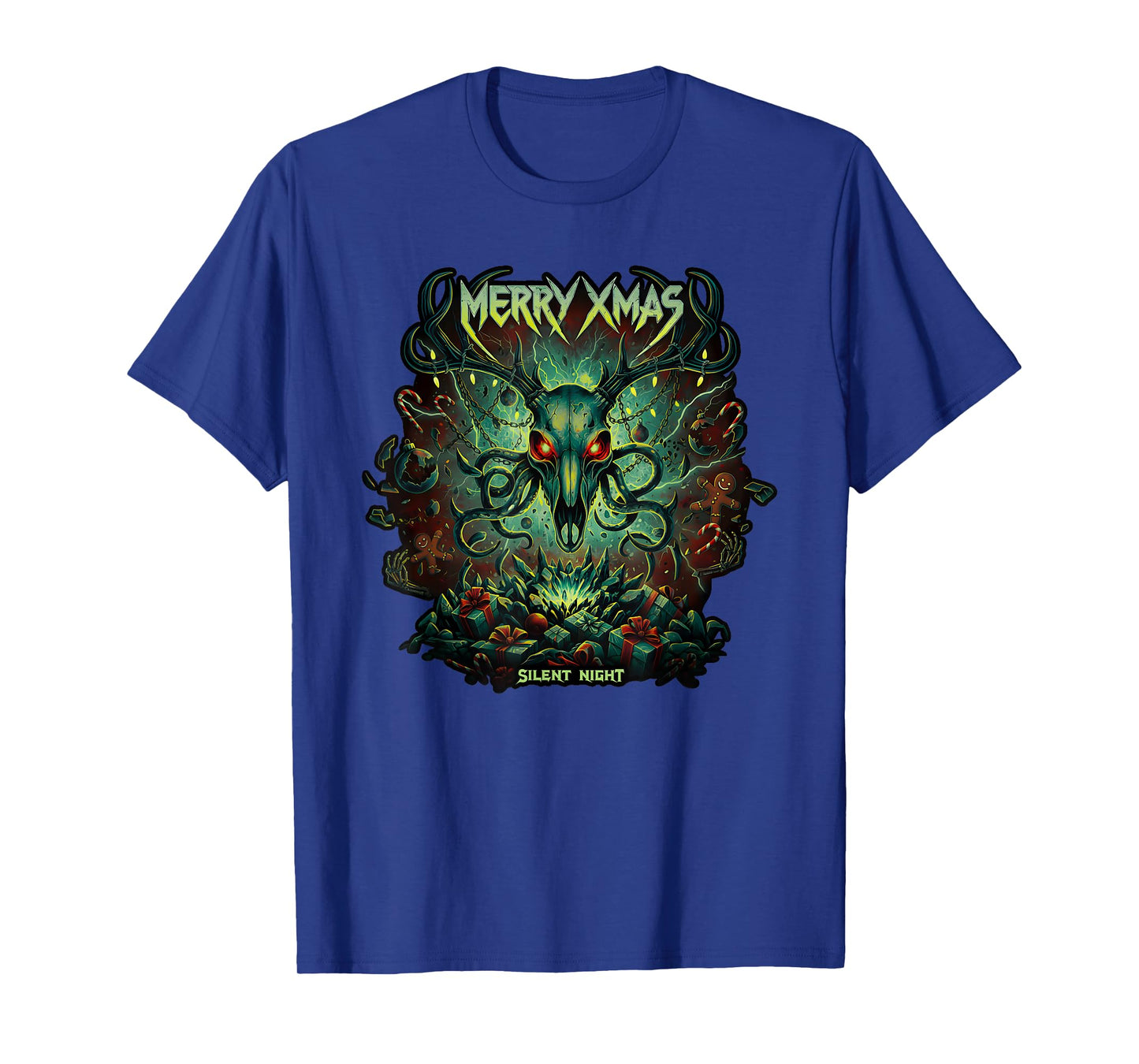 Merry Christmas Heavy Metal Band Death Metal Vintage Santa T-Shirt
