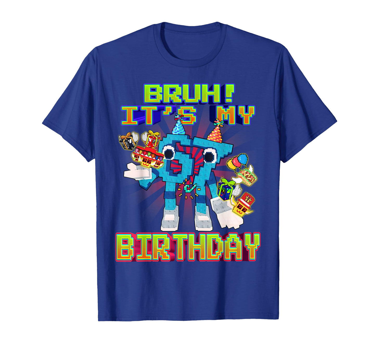 Bruh Birthday 67 Lucky Blocks Funny Brainrot for Kids Teens T-Shirt