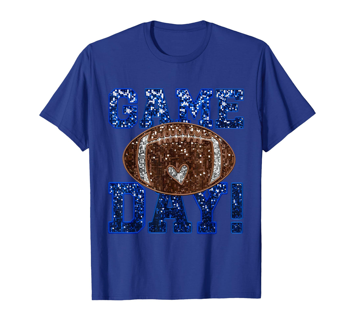 Blue Game Day Football Mom Team Sports Lover Boys Girls Kids T-Shirt