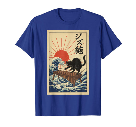 Funny Cat Playing Xylophone for Jazz Musician Xylophonist T-Shirt