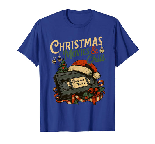 Christmas Movies Chill Vintage Tape Holiday Cozy T-Shirt