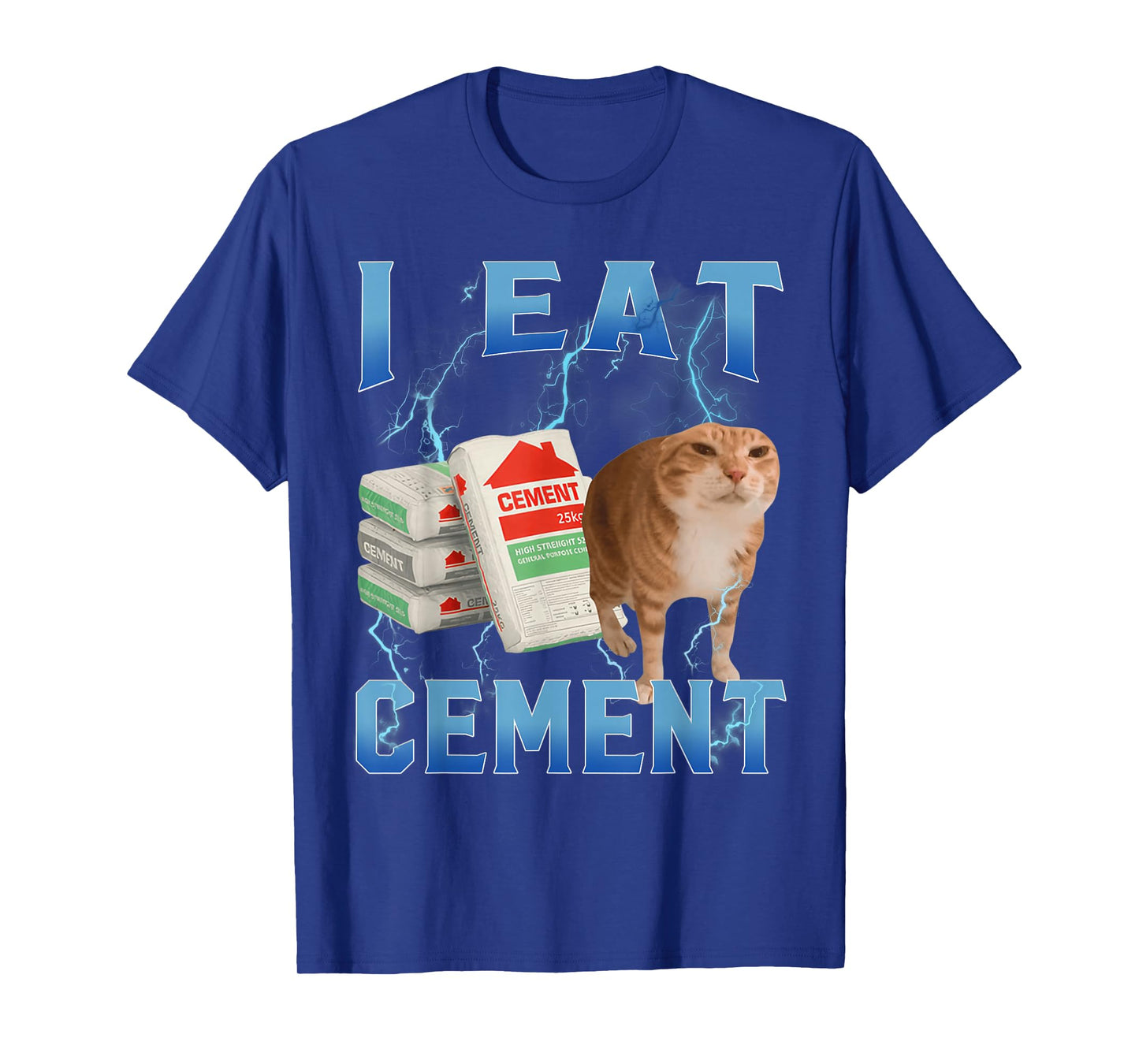 I Eat Cement Funny Cursed Cat Vintage 90s Ironic Cat Lover T-Shirt