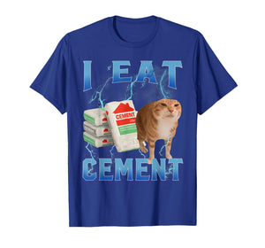 I Eat Cement Funny Cursed Cat Vintage 90s Ironic Cat Lover T-Shirt