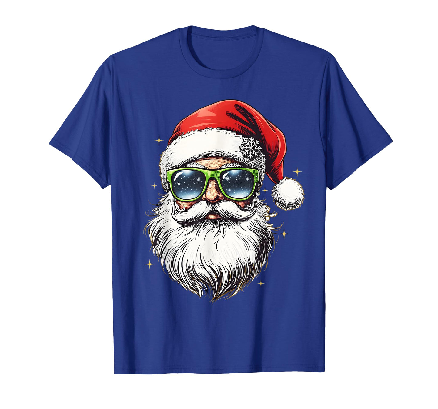 Retro Cool Santa Claus Face Sunglasses Christmas Men Boys T-Shirt