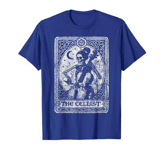 Cellist Tarot Card Skeleton Cello Player Music Teacher T-Shirt