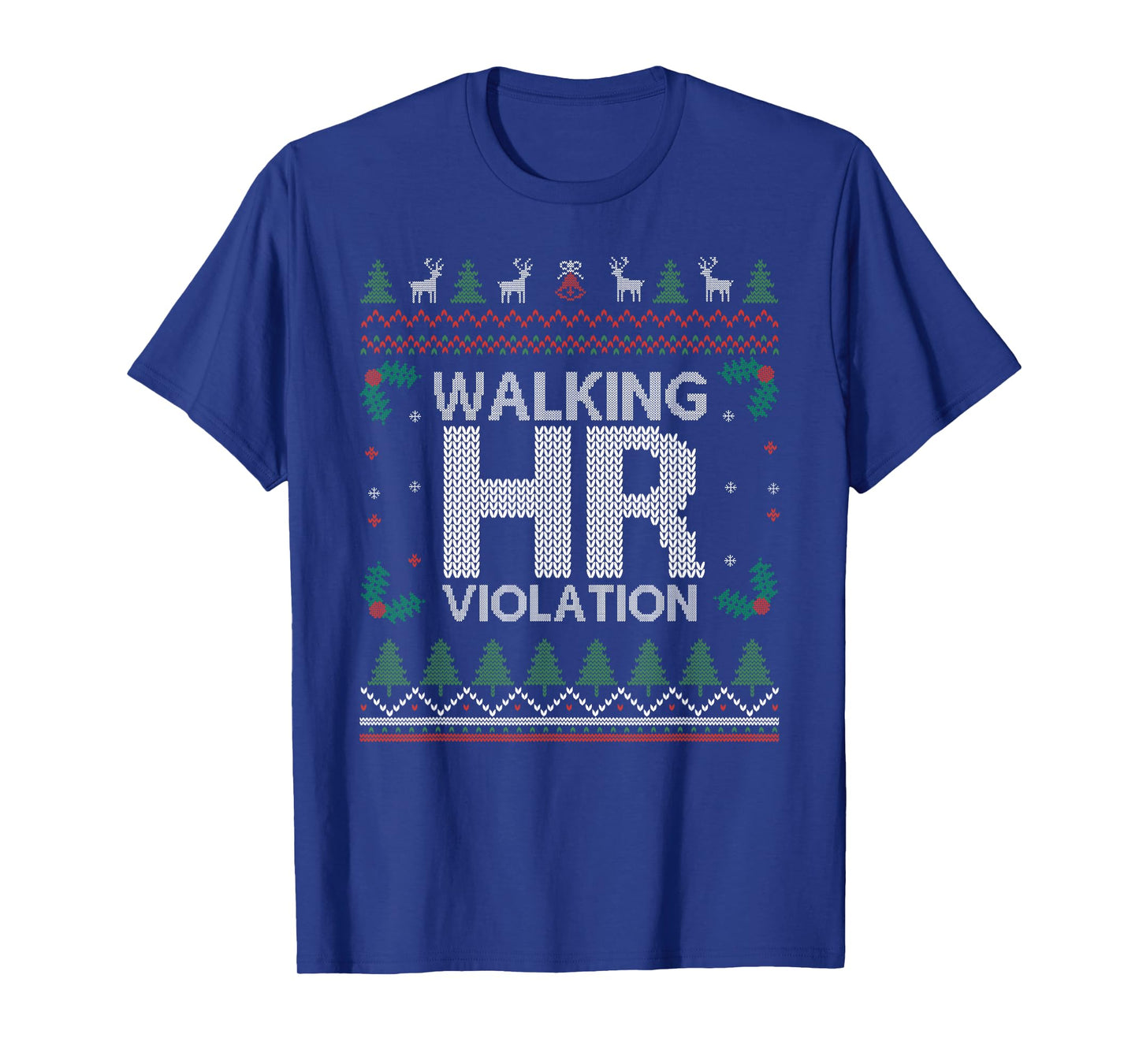 Office Ugly Christmas Funny Walking HR Violation Work Party T-Shirt
