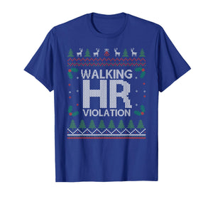 Office Ugly Christmas Funny Walking HR Violation Work Party T-Shirt