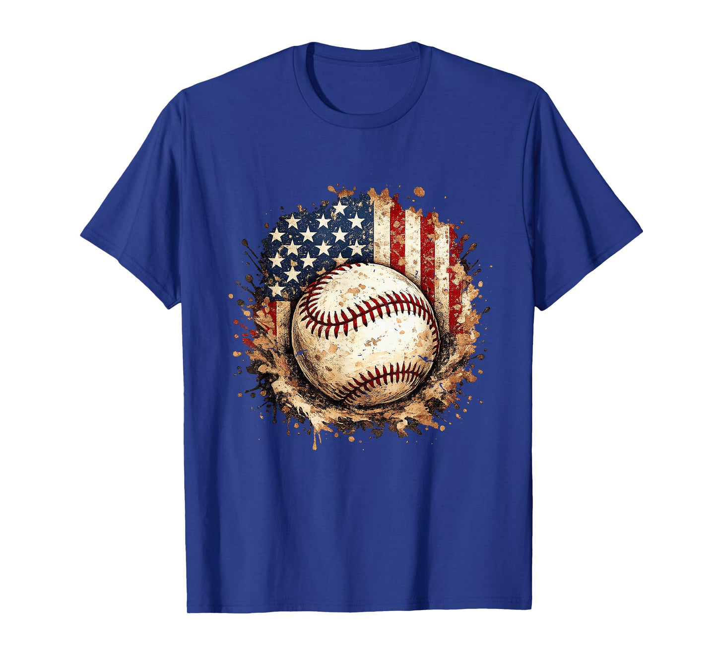 Patriotic Baseball American Flag Vintage T-Shirt