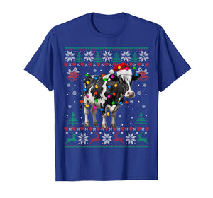 Ugly Cow Christmas Sweater Santa Hat and Light Up Xmas T-Shirt