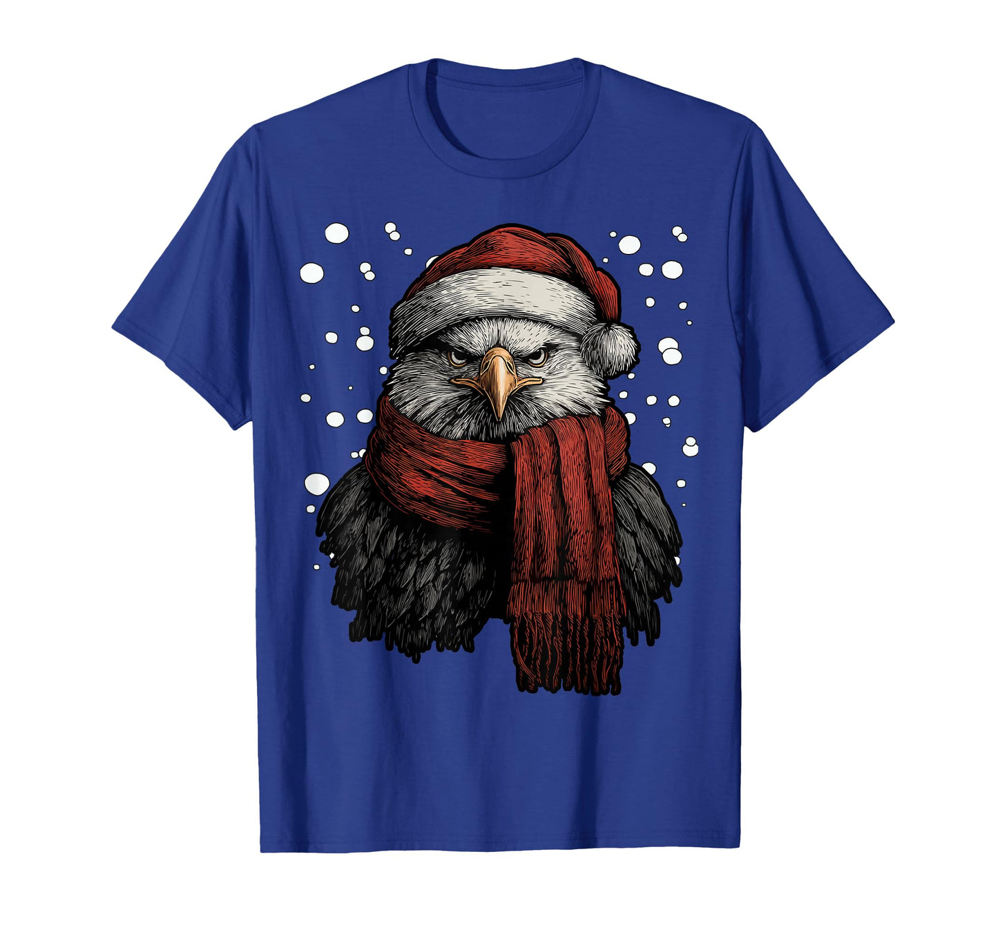 Christmas Eagle with Santa Hat Coffee Lover Funny Winter T-Shirt