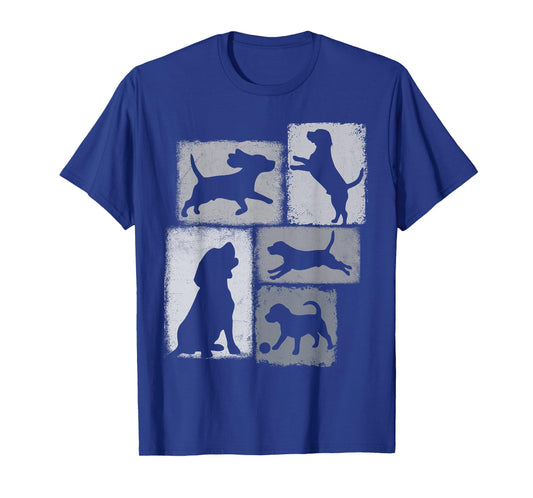 Beagle Dad Mom Vintage Collage Dog Lover T-Shirt
