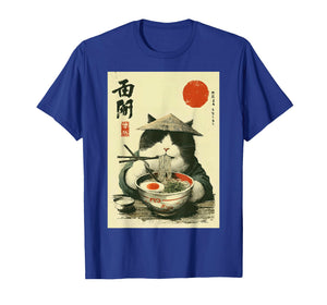 Funny Japanese Ramen Cat Art Kawaii Noodle Lover Anime Style T-Shirt