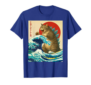 Catzilla Funny Cat Japanese Art Cat Meme for Men Women Kids T-Shirt