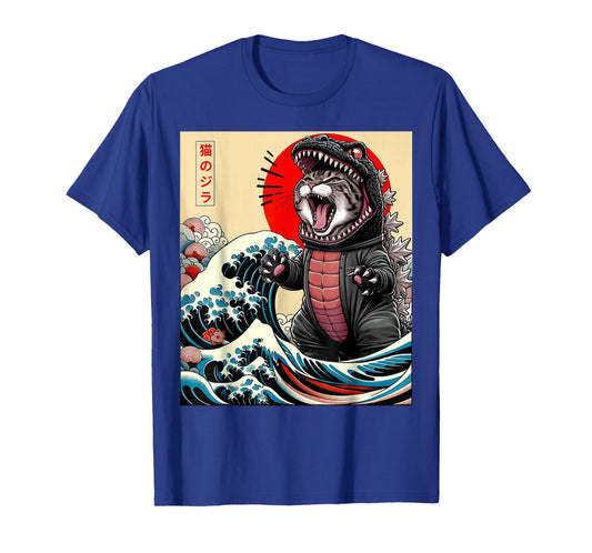 Catzilla Cat Japanese Art Funny Cat Gifts for Men Women Kid T-Shirt