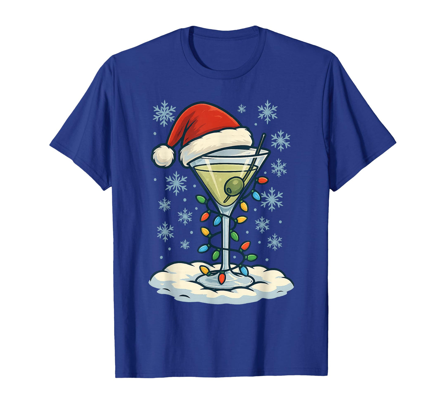 Fun Christmas Lights Wrapped On Dirty Dry Martini Lover T-Shirt