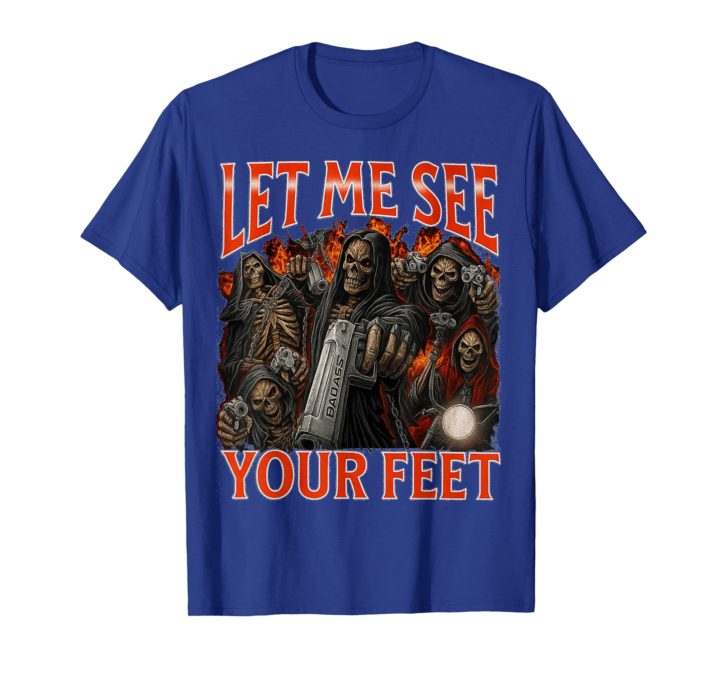 Let me See Your feet Funny Retro Grim Reaper Meme Joke T-Shirt