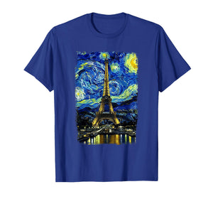 Eiffel Tower Van Gogh Starry Night Paris France Travel T-Shirt