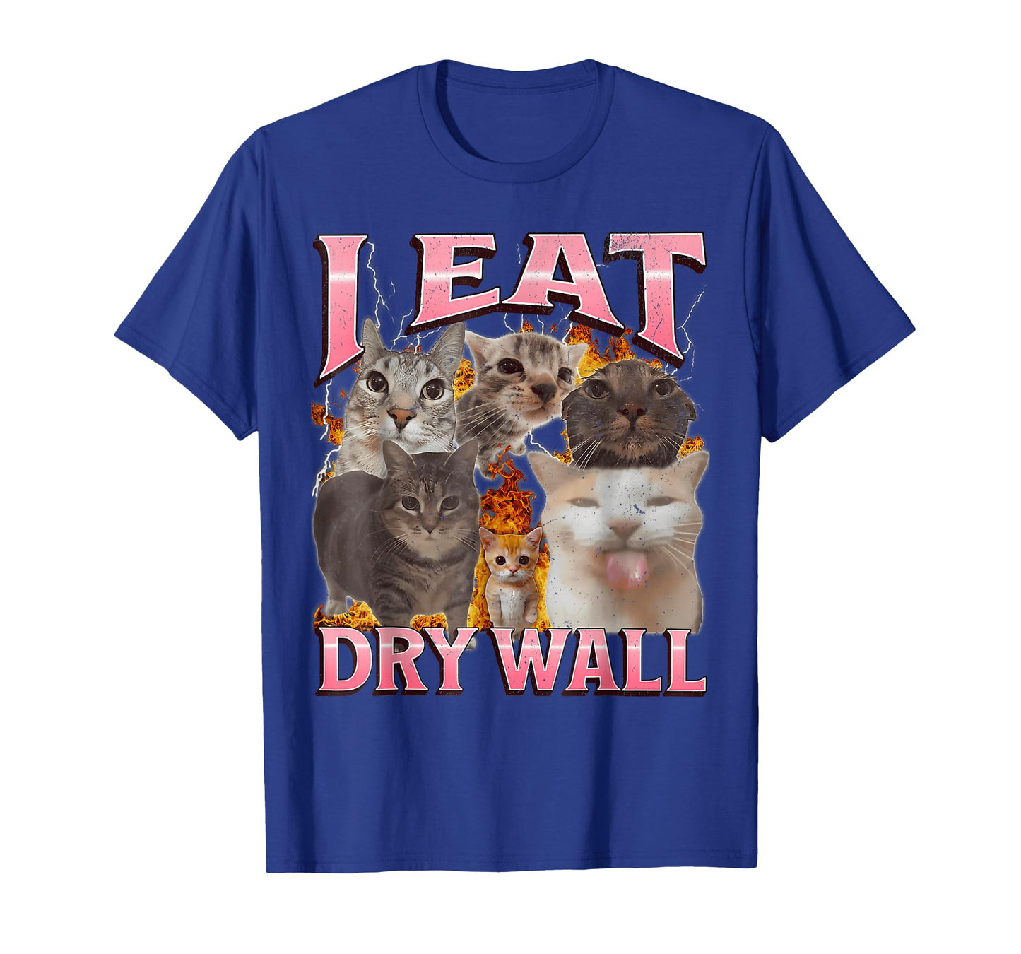 I Eat Cement Funny Cat Meme Bootleg Graphic T-Shirt