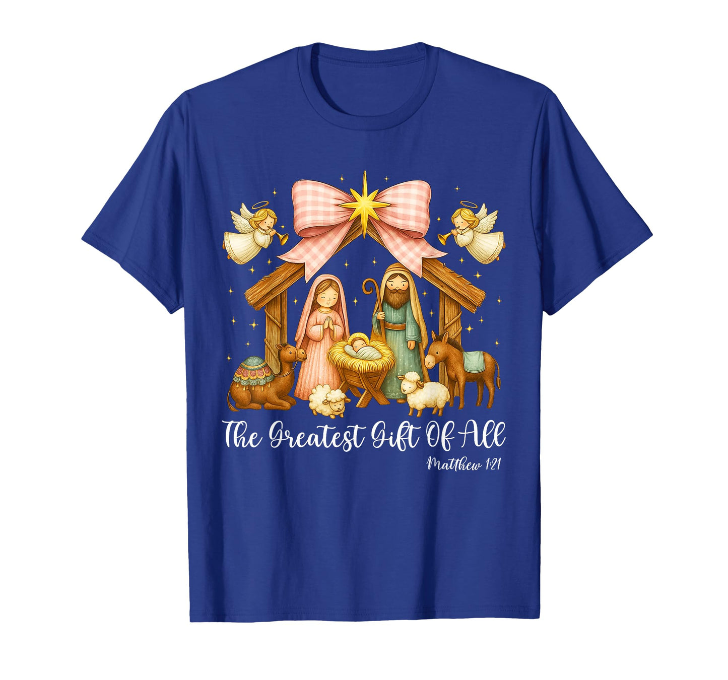 The Greatest Gift of All Nativity Scene Christian Christmas T-Shirt