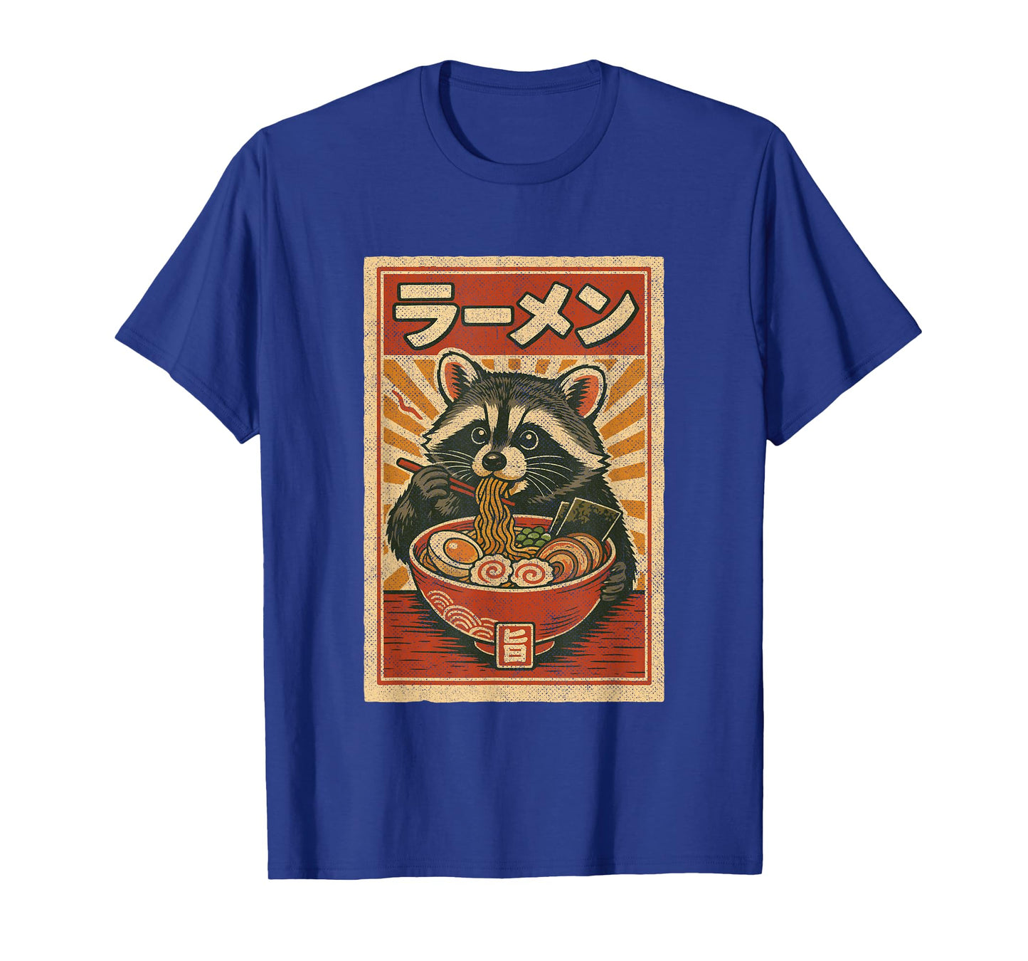 Kawaii Retro Vintage Japanese Graphic Funny Ramen Raccoon T-Shirt