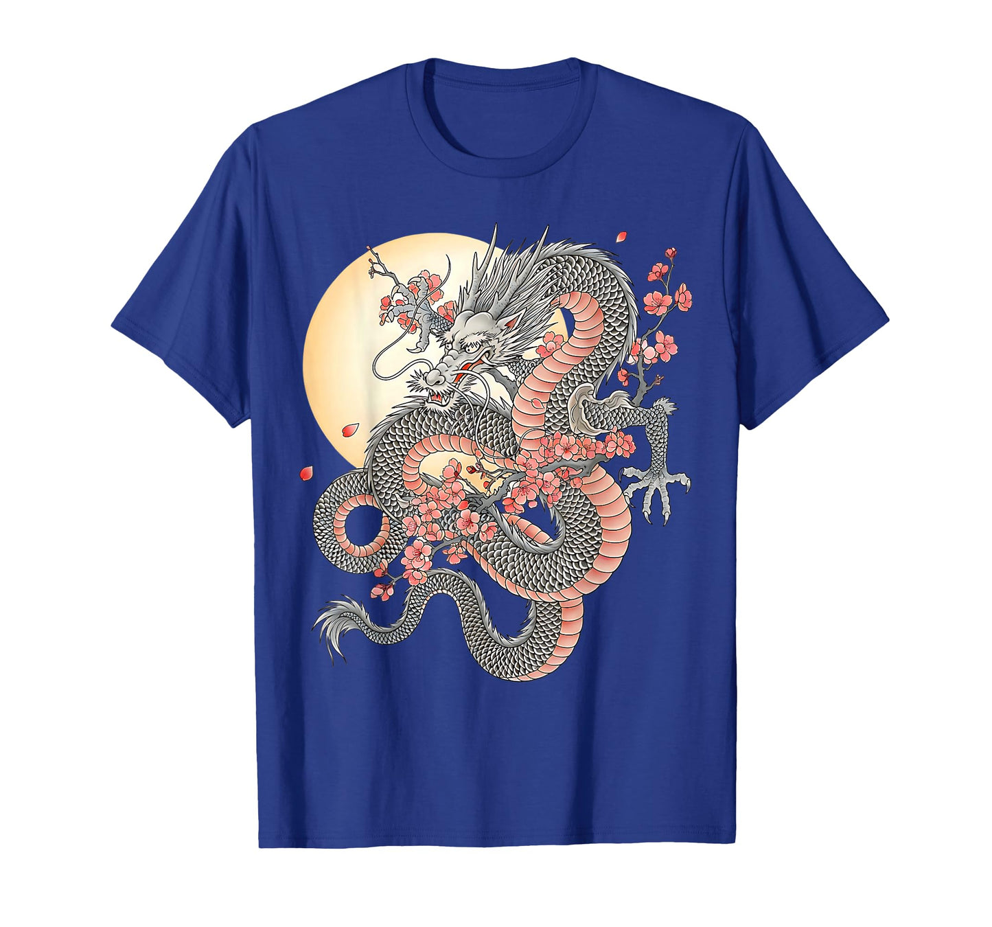 Japanese Dragon Sakura Moon Asian Cherry Blossoms Dragon T-Shirt