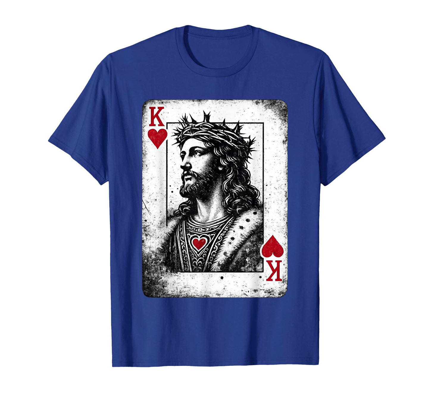 Jesus King of Hearts Retro Religious Card Game Lover T-Shirt